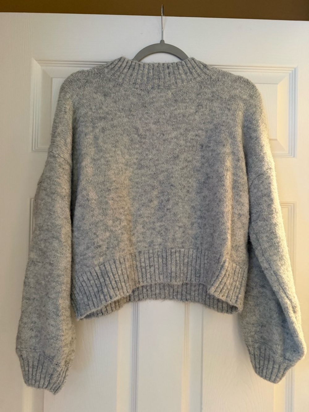 American Eagle Pullover Cozy Cropped Grey Women's Sweater